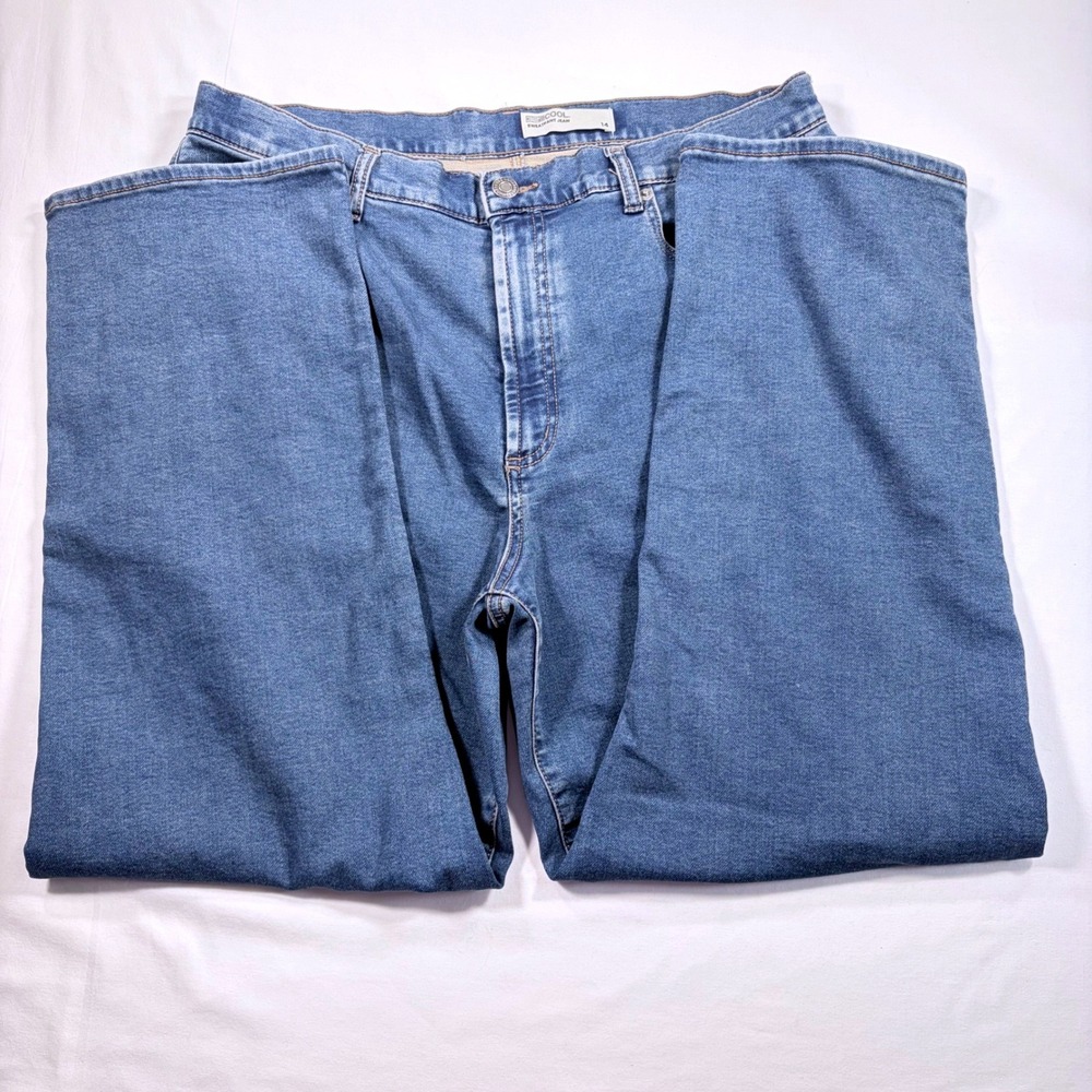 32 Degrees Cool Sweatpant Jeans Womens 14 Medium Wash Straight Leg Denim Blue